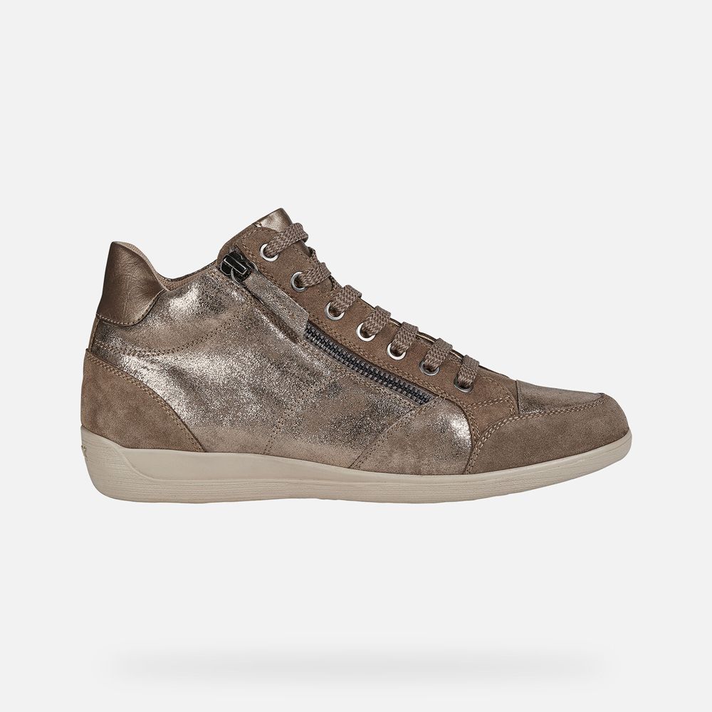 Tenis Geox Senhora Bege Escuro - Myria - VFOCE6147